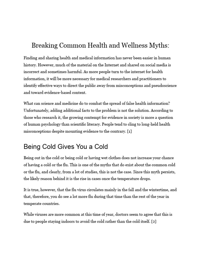 Debunking Health Myths and Misconceptions | PDF | Sugar | Diet & Nutrition