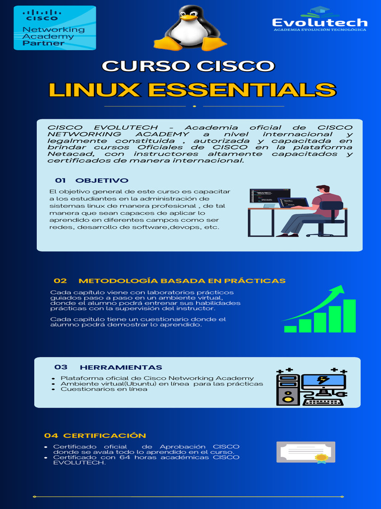 Curso Cisco Linux Essentials en Evolutech | PDF | Distribución de Linux ...