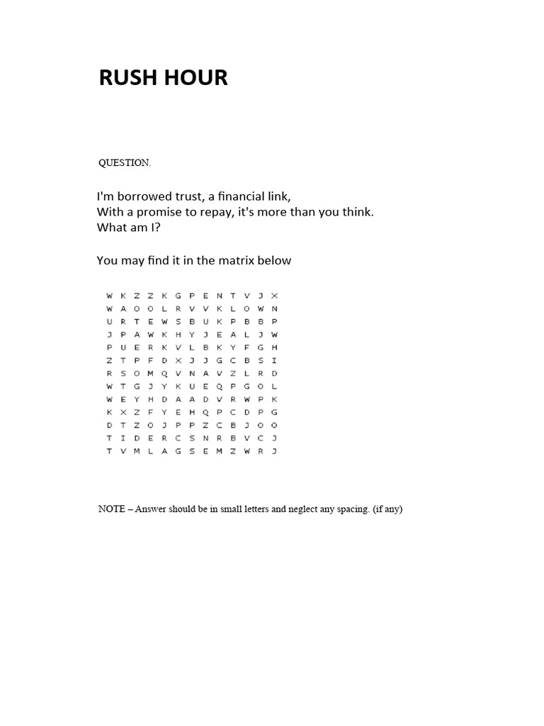 Riddle: Financial Trust Puzzle | PDF