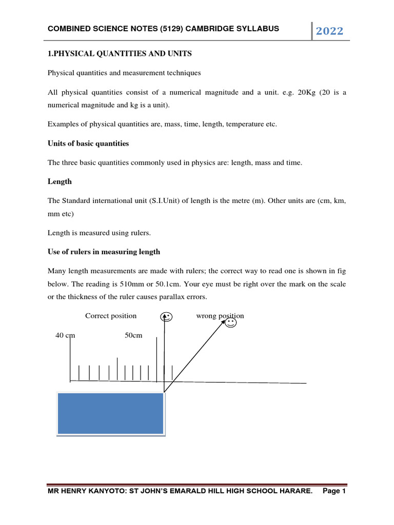 Combined Science 5129 Measurement Guide | PDF | Friction | Weight