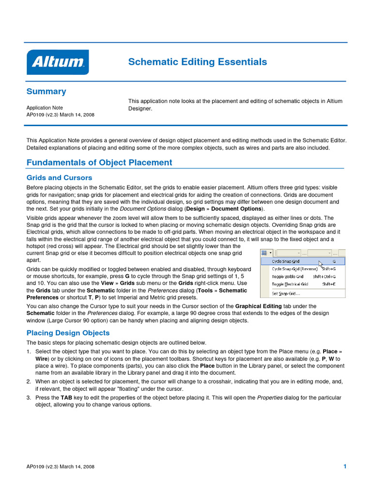 AP0109 Schematic Editing Essentials | PDF | Cursor (User Interface ...