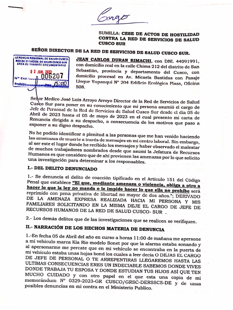 CESE DE ACTOS DE HOSTILIDAD PDF