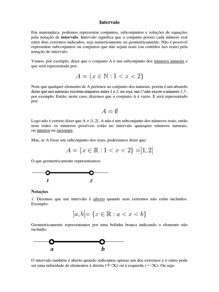 Trabalho De Matematica Sobre Intervalos Pdf Equações Sistema De