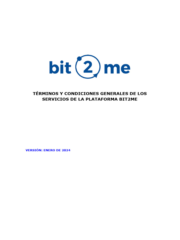 Bit2Me - Terms and Conditions - Spanish.2024-01 | PDF | Criptomoneda ...