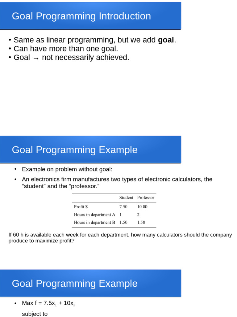 Ch4 Goal Programming | PDF | Applied Mathematics