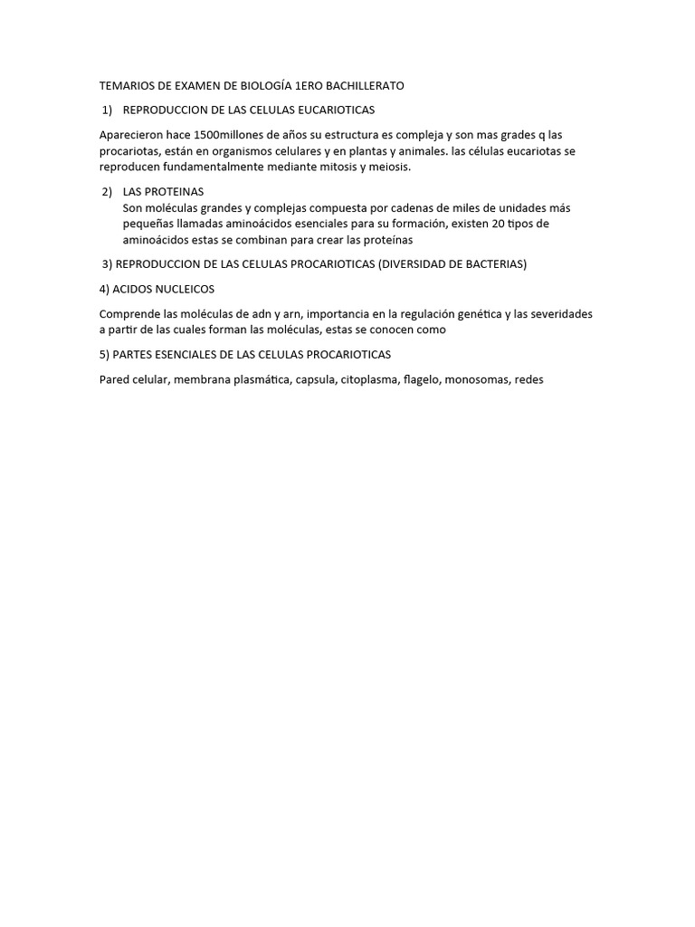 Temario Biolog a 1 Bachillerato PDF