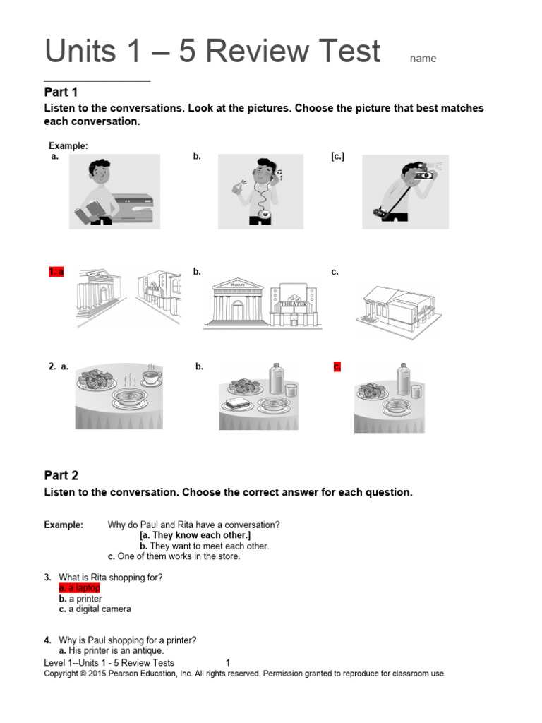 PREGUNTAS Top - Notch - 1 - Units - 1-5 - Assessment | PDF | Cooking ...