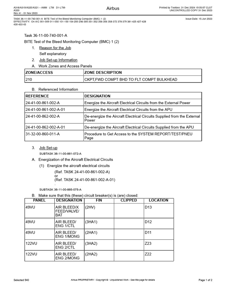 Zone/Access Zone Description: SUBTASK 36-11-00-861-072-A | PDF ...