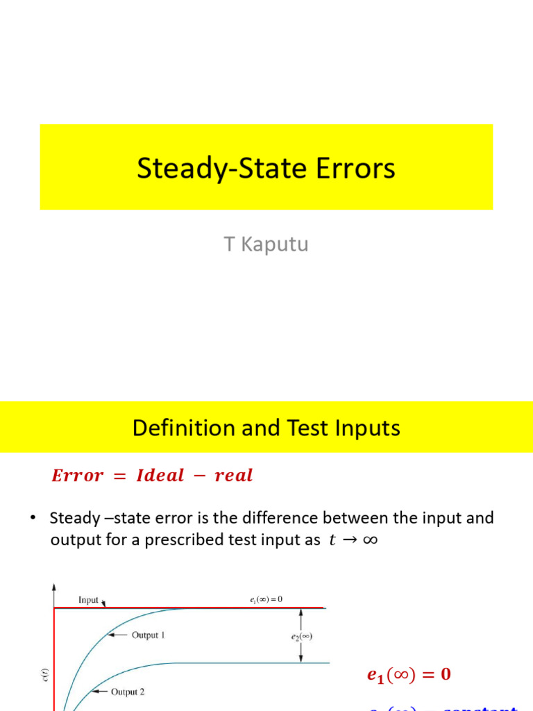 Understanding Steady-State Errors in Control Systems | PDF | Steady ...