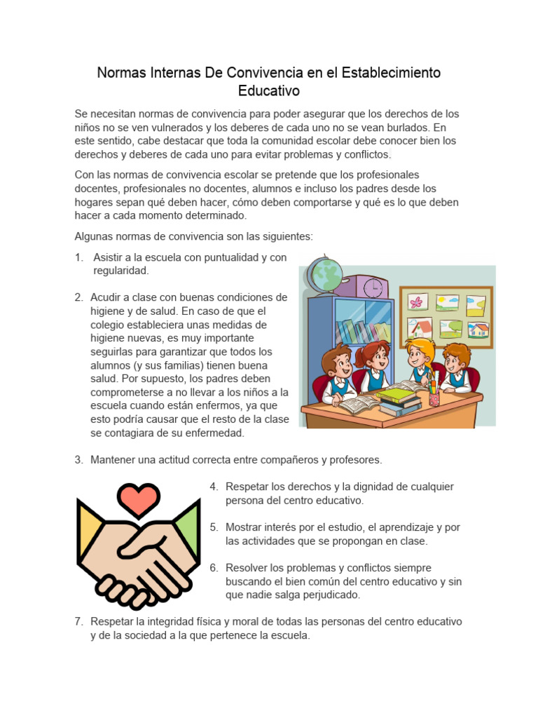 Normas de Convivencia Escolar | PDF | Escuelas