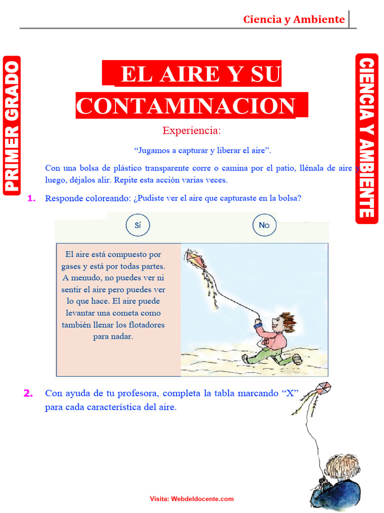 Actividades sobre el aire y su contaminación | PDF | Atmósfera de ...