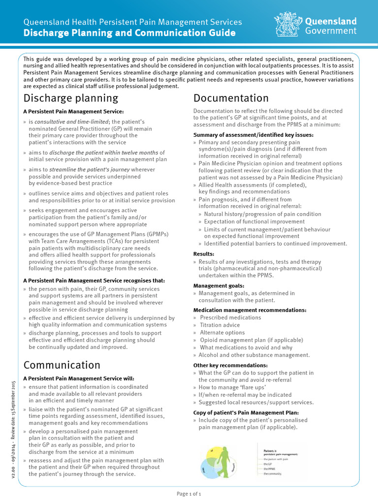 Discharge Comm Guide V2 Pdf General Practitioner Pain Management