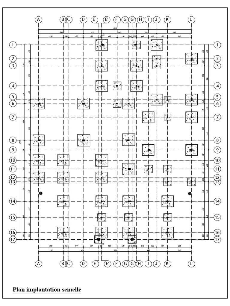 Plan Implantation Semelle Details | PDF