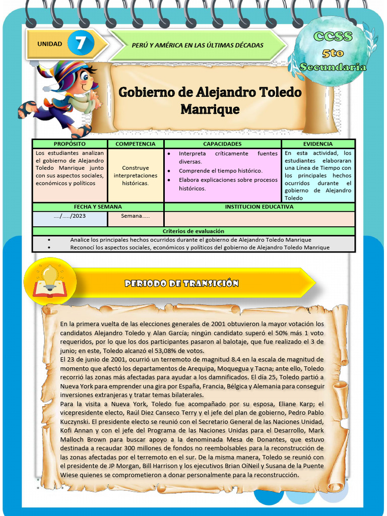Ficha de Actividad CCSS 5to-Semana 2 | PDF | Perú