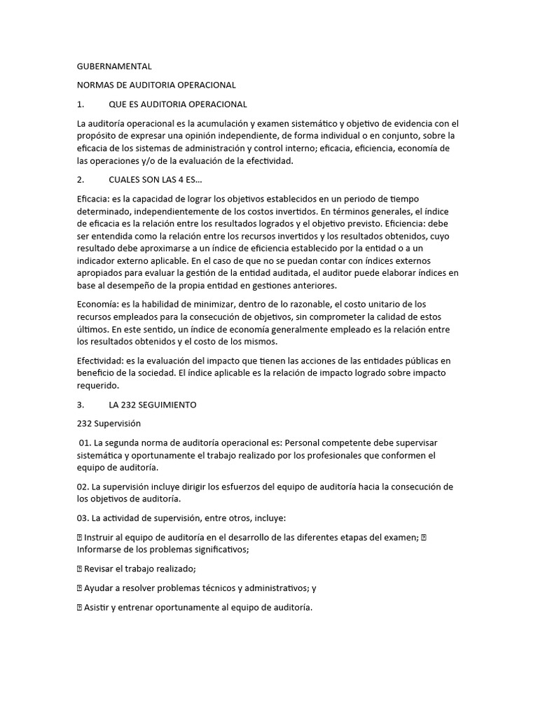 Normas de Auditoría Gubernamental | PDF | Auditoría | Planificación