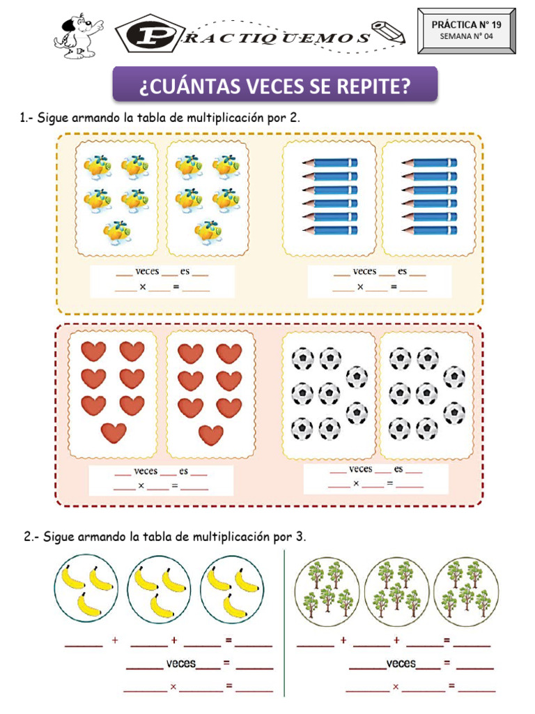 Práctica #19 Agrupamos y Multiplicamos Por 2 y 3 | PDF