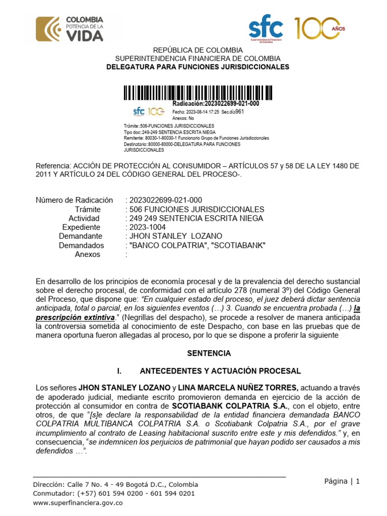 Exp 2023-1004 Sentencia 14-08-2023 | PDF | Caso de ley | Jurisdicción