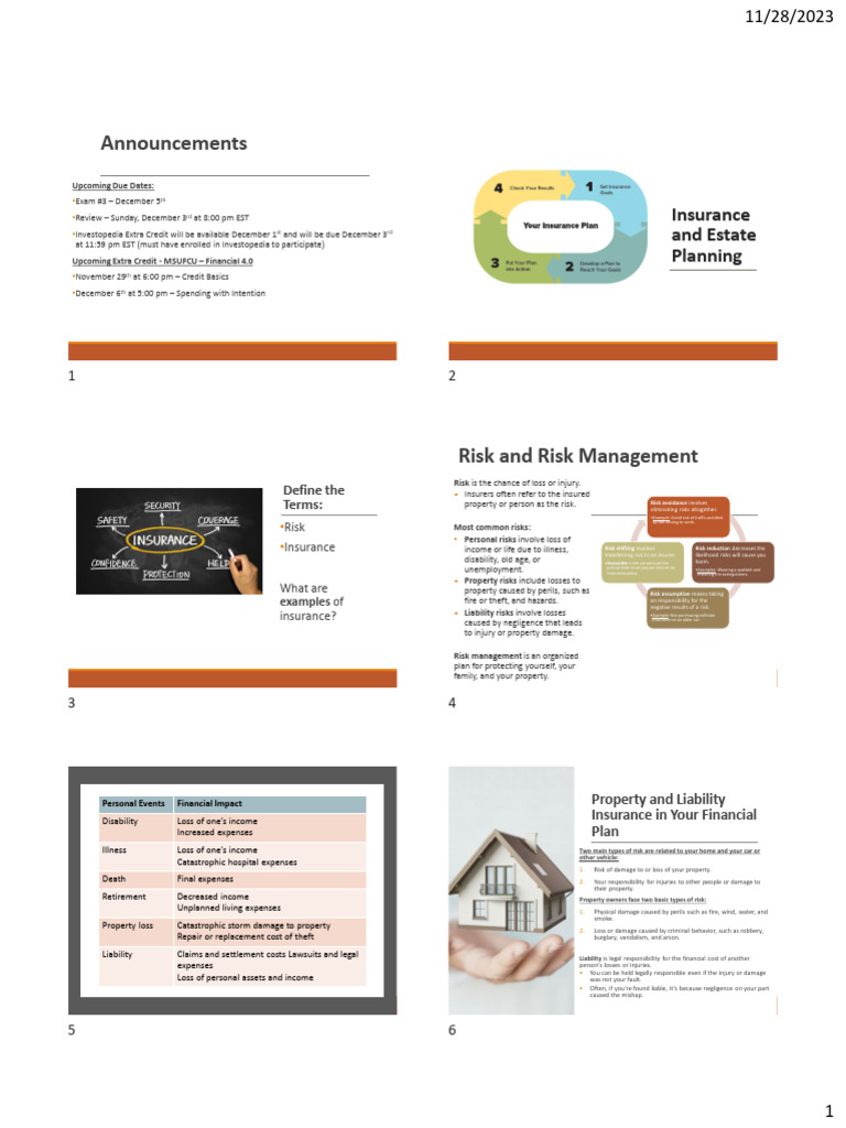 Insurance and Risk Management Guide | PDF | Insurance | Health Savings ...