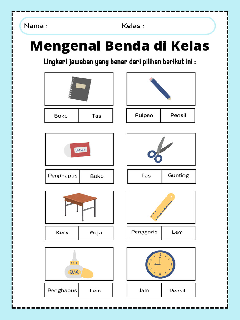 Mengenal Benda Di Kelas Lembar Kerja | PDF | Filsafat | Griya & Taman