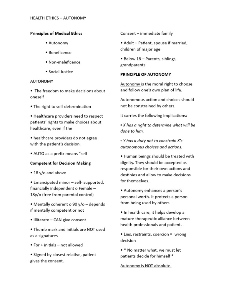 Understanding Autonomy in Health Ethics | PDF | Autonomy | Informed Consent