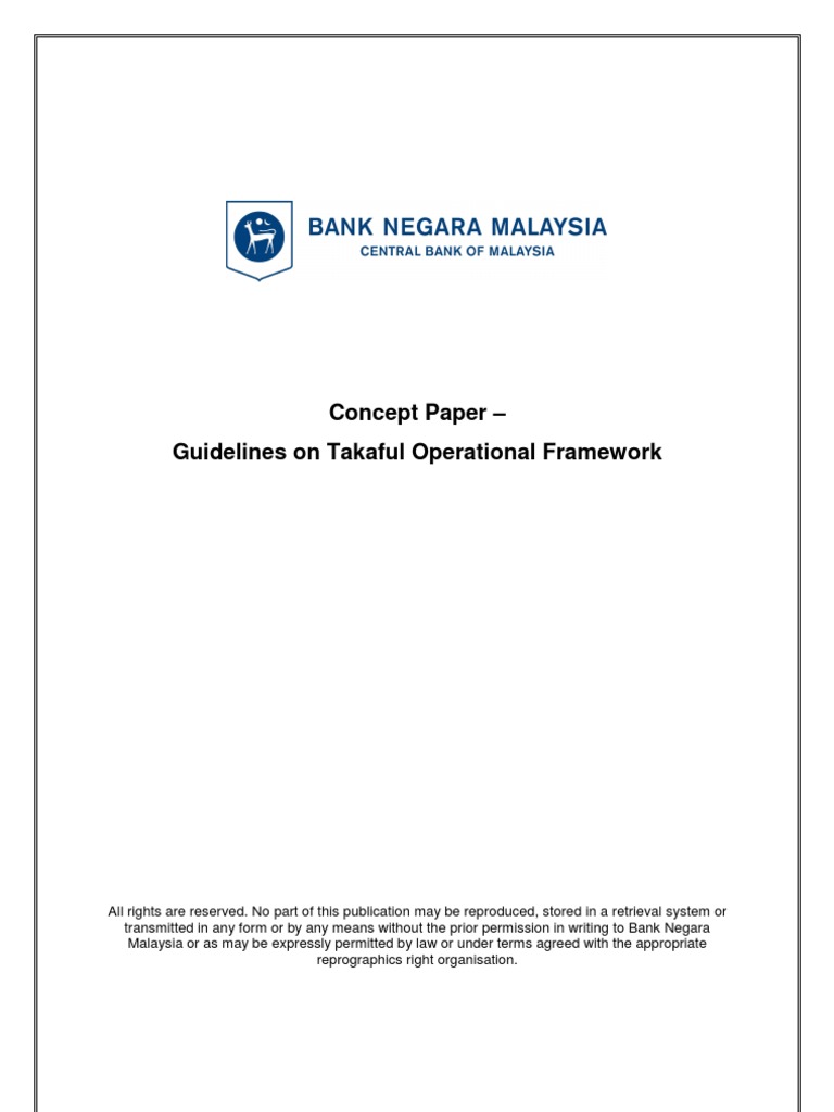Concept Paper - Guidelines On Takaful Operational Framework | PDF