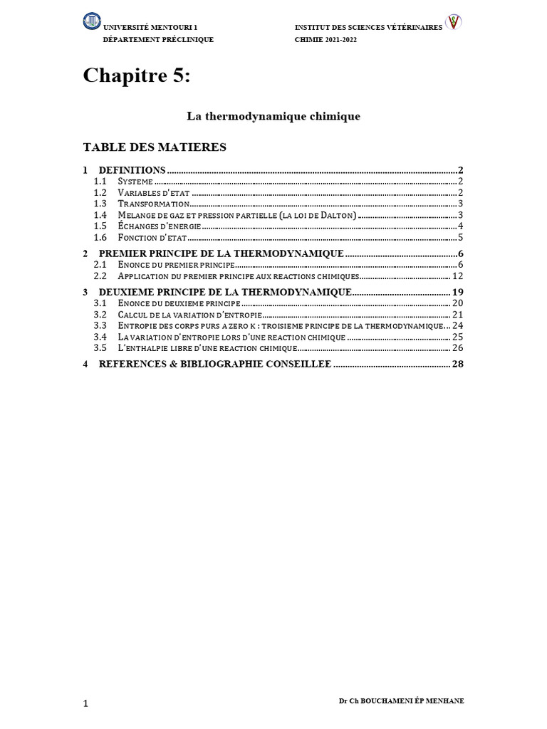 Loi de Hess et Entropie en Chimie | PDF | Entropie | Thermodynamique