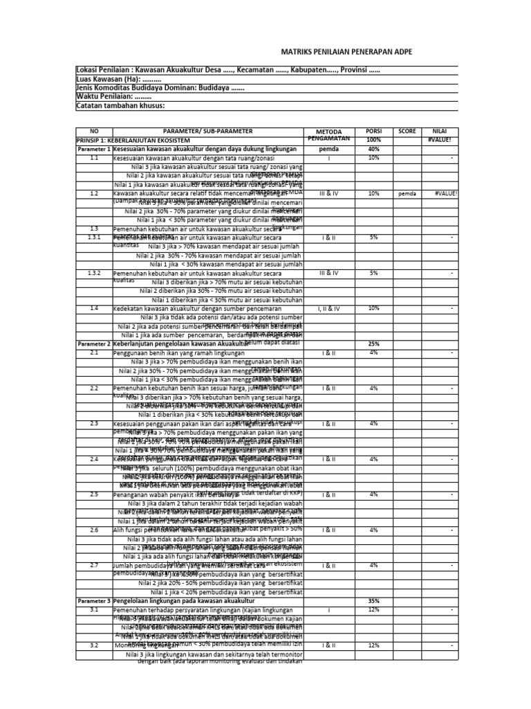 Data Penilaian ADPE | PDF