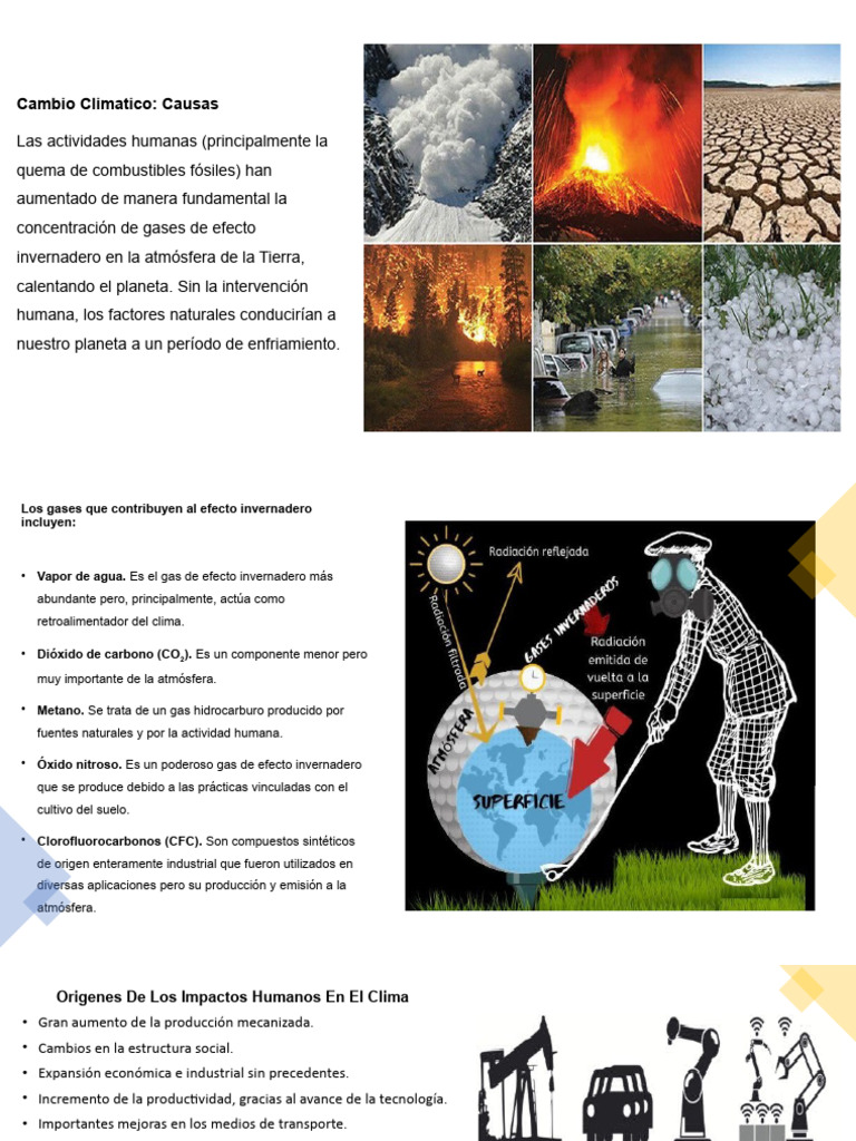 Causas del Cambio Climático Humano | PDF | Gases de efecto invernadero ...