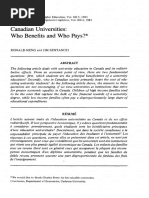 Canadian Universities Who Benefits and W
