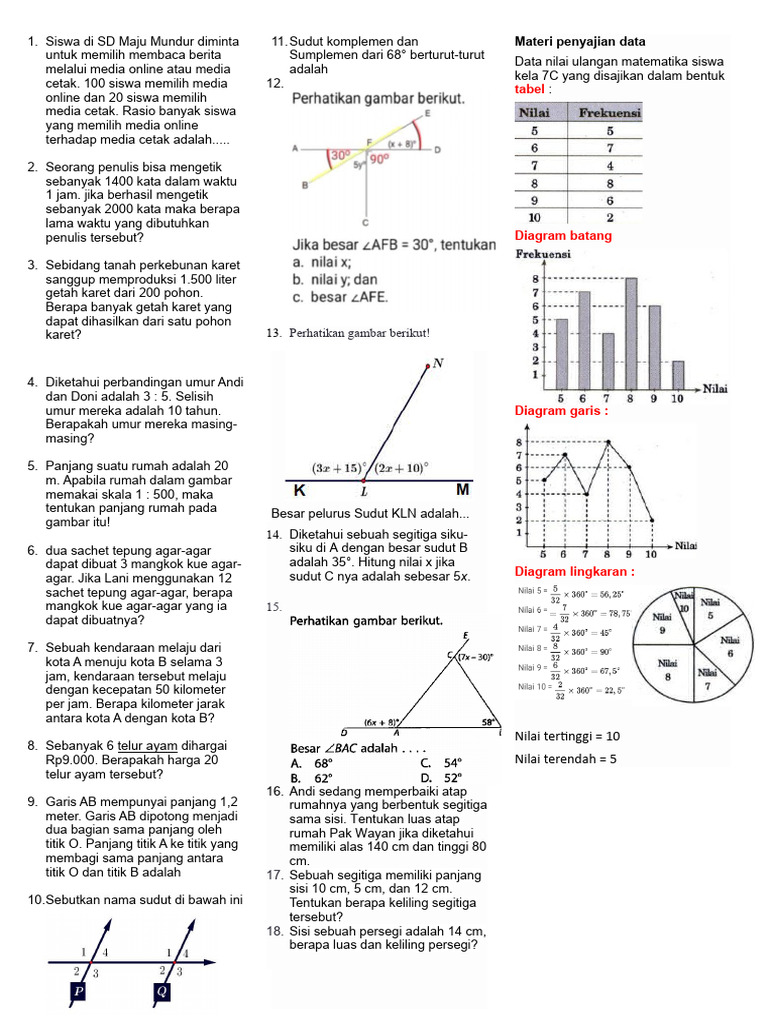 Latihan Soal Kelas 7 Persiapan Sat Pdf