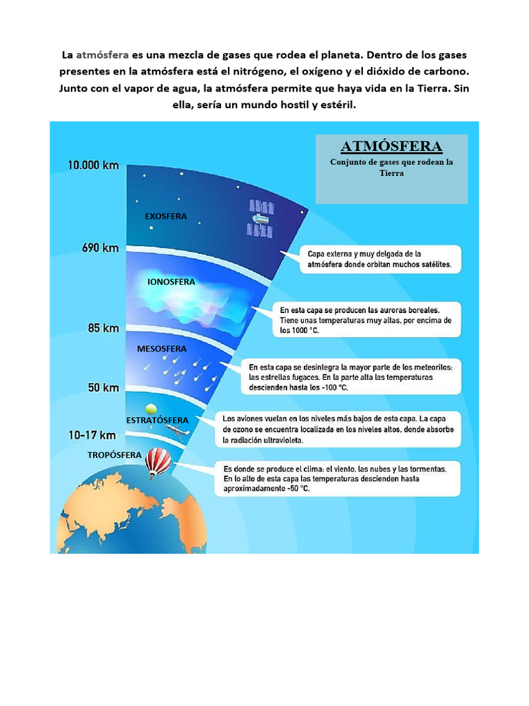 Importancia de la atmósfera en la Tierra | PDF | Atmósfera | Tierra