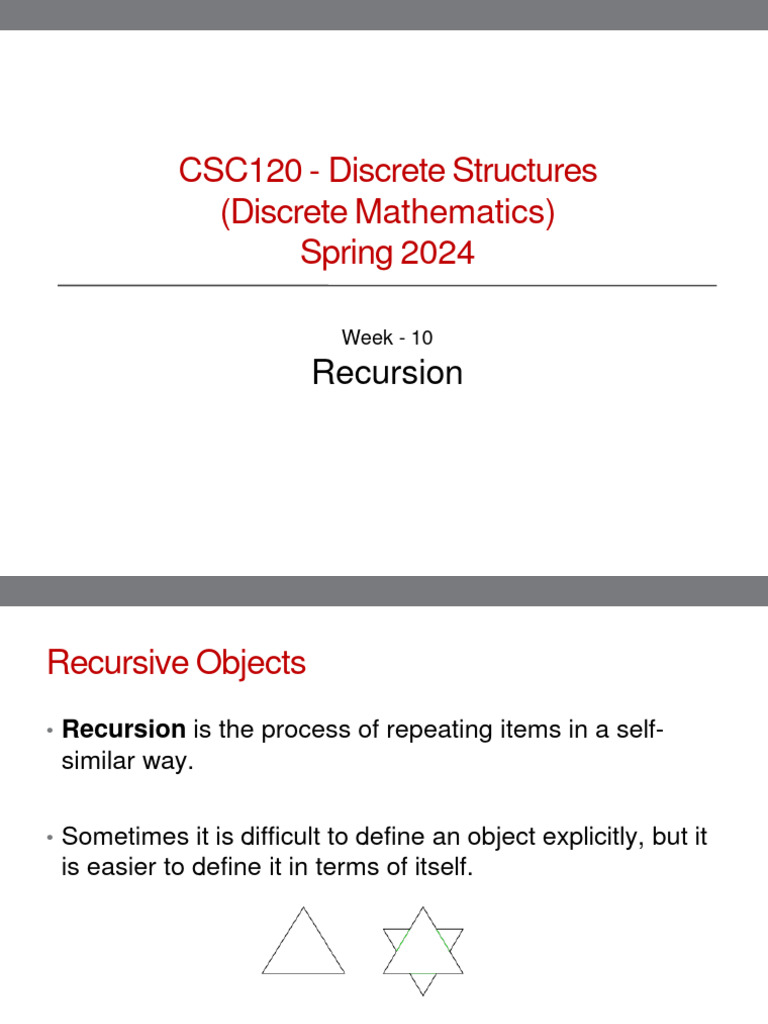 Recursion in Discrete Mathematics | PDF | Function (Mathematics ...