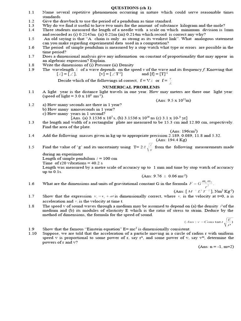 Questions I | PDF | Rotation Around A Fixed Axis | Euclidean Vector