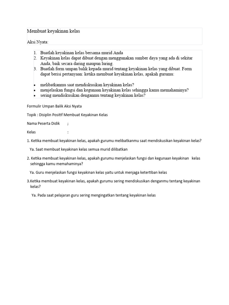 Membuat Keyakinan Kelas Efektif | PDF