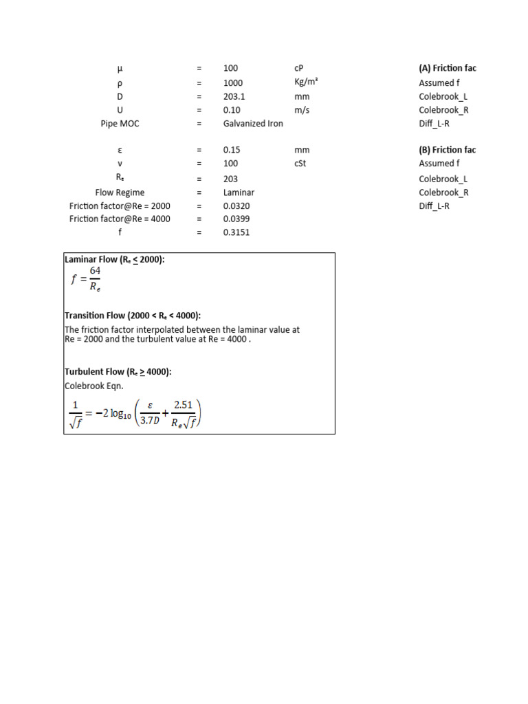 Friction Factor Calculations and Formulas | PDF | Science & Mathematics