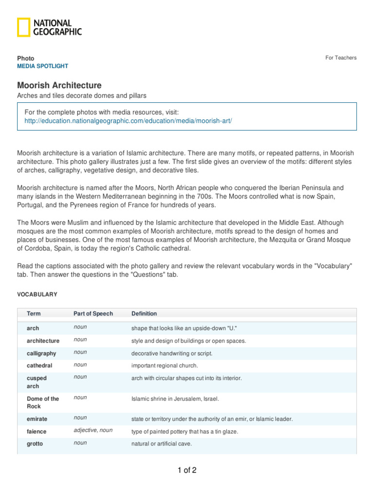 Moorish Art 1 | PDF | Mosque | Moors