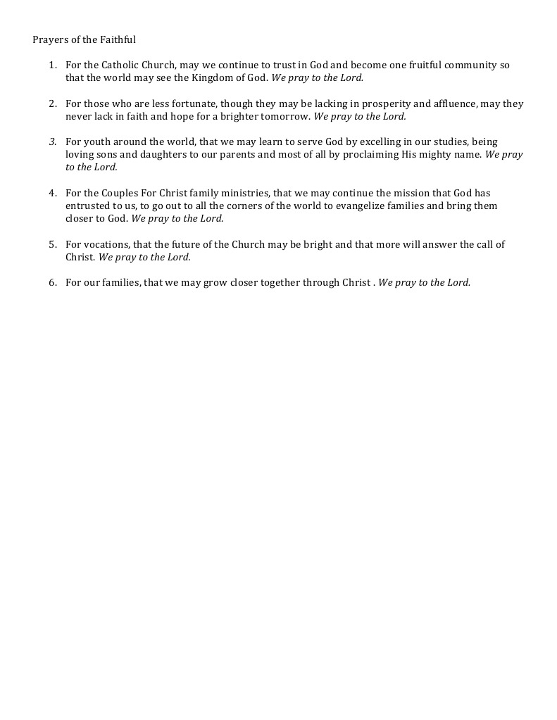 Prayers of The Faithful PDF