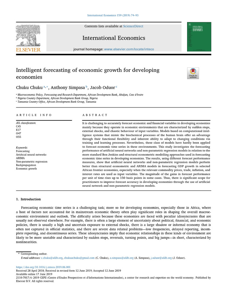 Intelligent Economic Growth Forecasting | PDF | Autoregressive ...