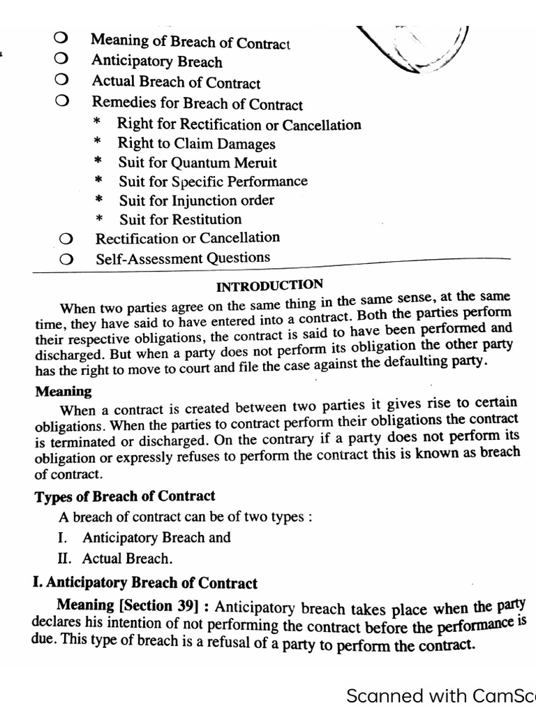 Breach of Contract | PDF