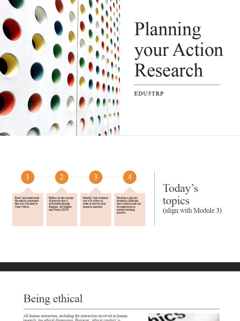 Ethical Action Research Planning Guide | PDF | Teachers | Evidence