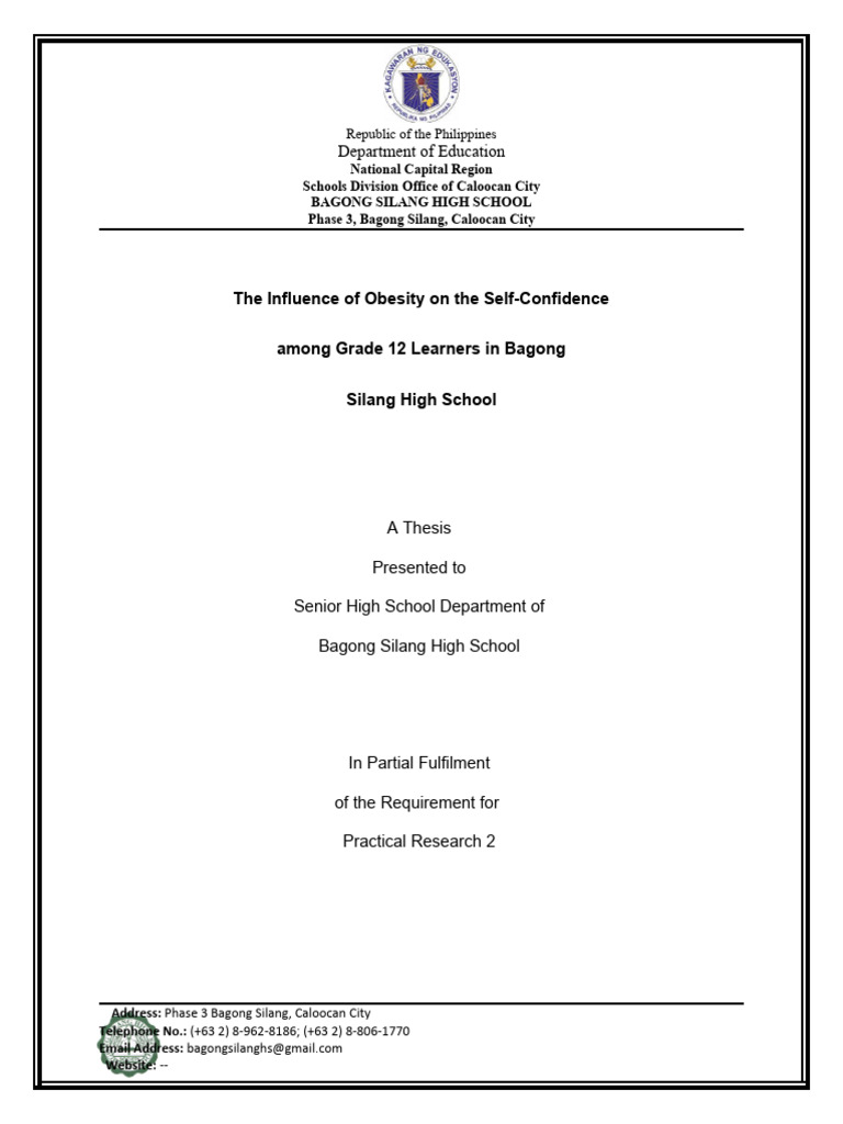 PR2 Research Template | PDF | Self Efficacy | Obesity