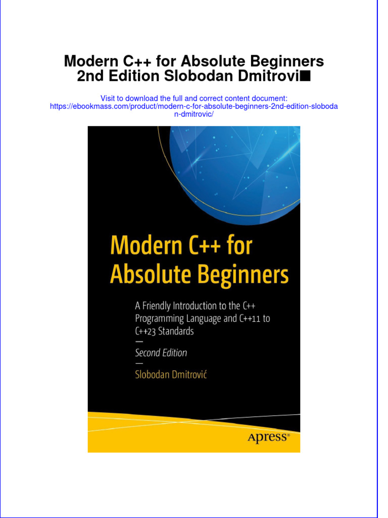 (Download PDF) Modern C For Absolute Beginners 2Nd Edition Slobodan ...
