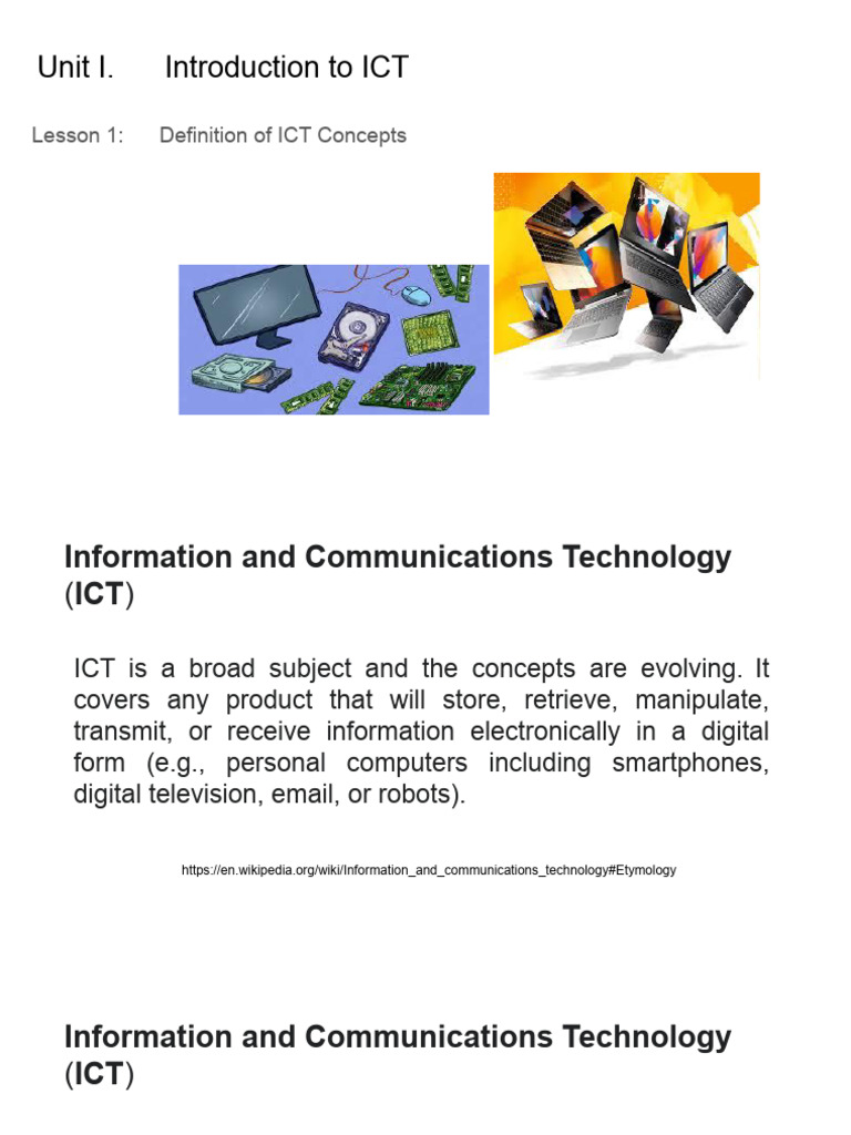 Unit I. - Introduction To ICT | PDF | Information Technology ...