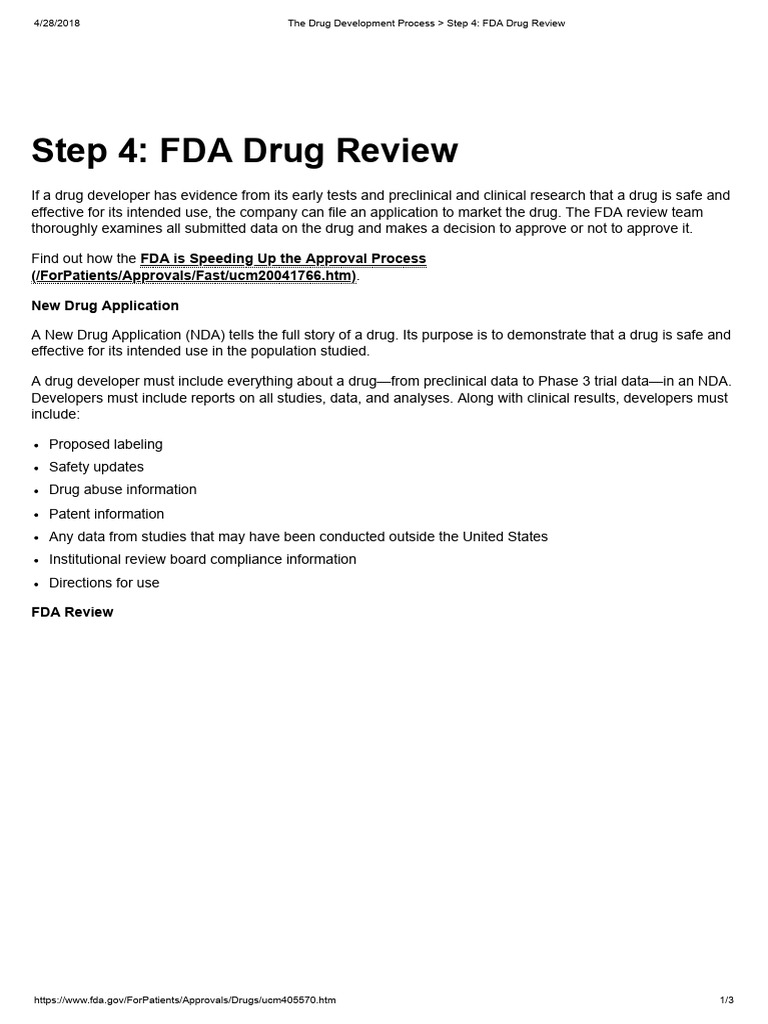 05_The Drug Development Process _ Step 4_ FDA Drug Review | PDF | Food ...