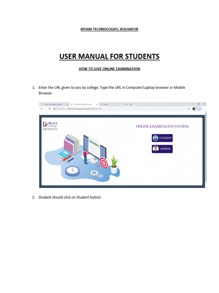 Online Exam Guide for Students | PDF | Password | Login