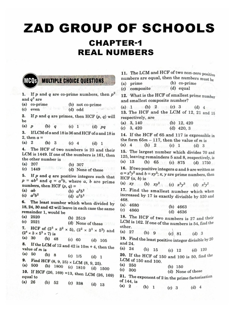 Class X Maths Chapter 1 - 4 PDF | PDF