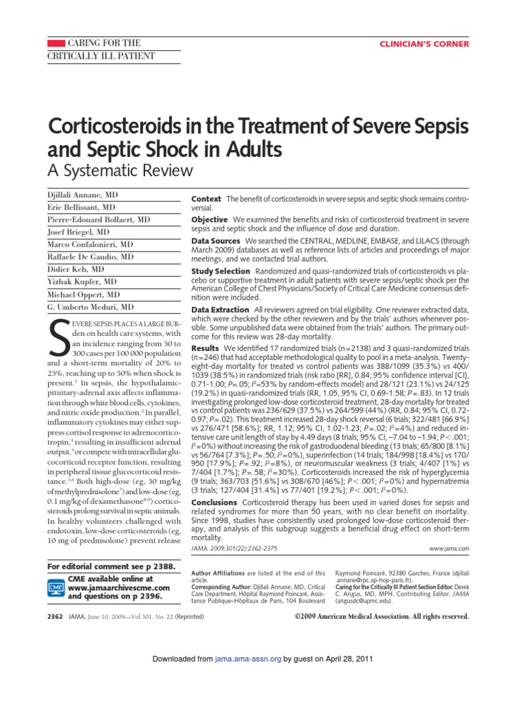 Corticosteroids in The Treatment of Severe Sepsis and Septic Shock in ...