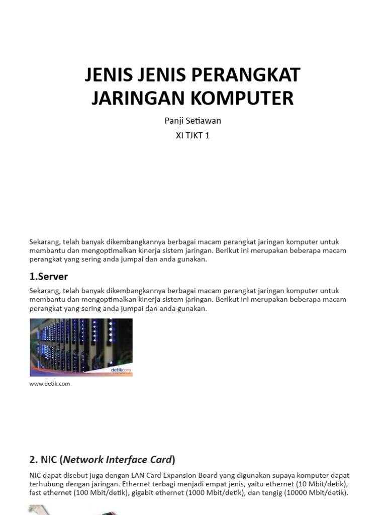 Jenis Jenis Perangkat Jaringan Komputer Pdf