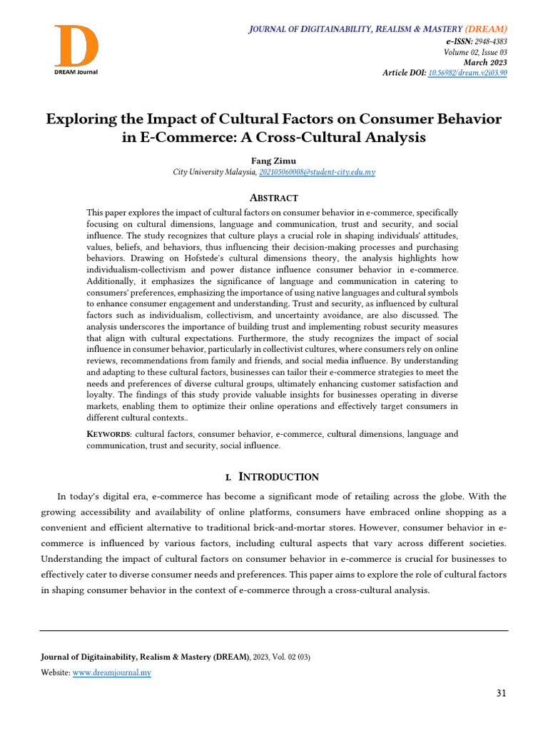 Cultural Impact on E-Commerce Behavior | PDF | Consumer Behaviour ...