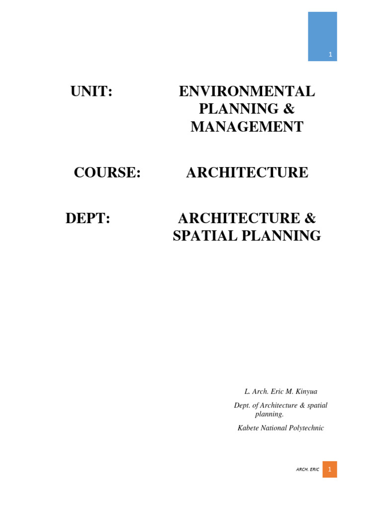 Environmental Planning Course Outline | PDF | Water Pollution ...